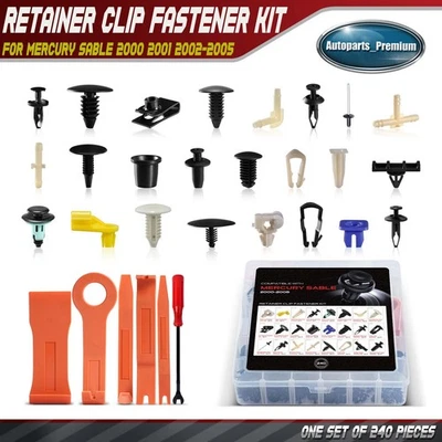 Kits de retención de protector de panel de moldura de puerta para guardabarros 240 piezas para Mercury Sable 00-05 Foto 1 de 4