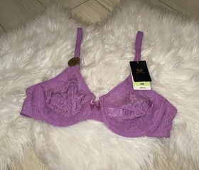 Wacoal 851205 Halo Lace Bra Sheer Unlined Unpadded UW Womens 36B Purple New Nwt