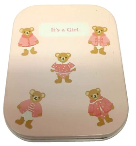 Hunkydory Laura Weir Pink It's a Girl Collectible Tin 1987 2.7" x 3.5" - Picture 1 of 7