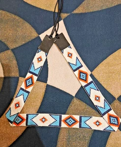 Beaded Hat Band Native American Style Southwestern Cowboy Rode Handmade hatband - Picture 1 of 7