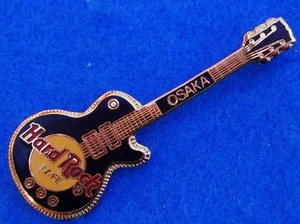 GUITARRA OSAKA JAPONESA VERTICAL NEGRA GIBSON LES PAUL PIN Hard Rock Café - Imagen 1 de 1