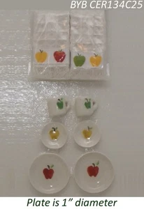 2 Four Piece Place Settings, Apple Pattern Dollhouse Miniature Accessory - Picture 1 of 1