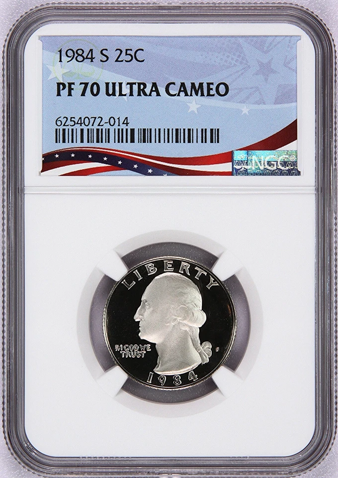 1984-S Washington Proof Quarter, Graded PF70 Ultra Cameo  * Low Population - Image 1 of 4