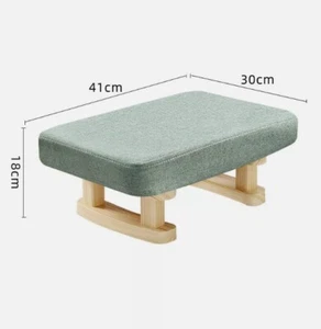 Foot Stool Small Footrest Ottoman with Wood Legs Sofa Tea Seat Stool with Pad - Picture 1 of 16