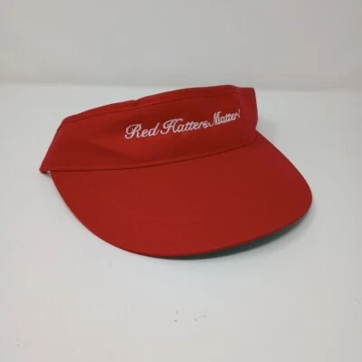 Sombrero rojo Red Hatters Matter Society Hit Wear 100 % algodón visera de sol ajustable Foto 1 de 4