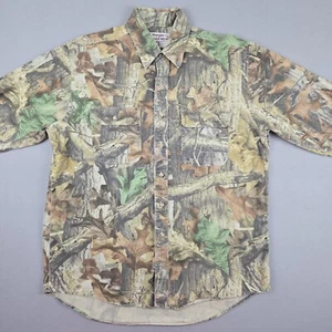 Vintage Realtree Shirt Adult Large Wrangler 100% Cotton Long Sleeve Button Up - Picture 1 of 6