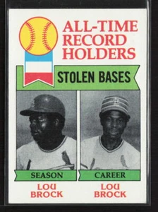 1979 Topps #415 All-Time Record Holders: Stolen Bases (Lou Brock) - Picture 1 of 2