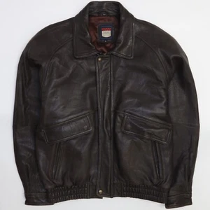 Chaqueta Bomber Vintage Colección J Park Cuero Talla XL Marrón - Imagen 1 de 9