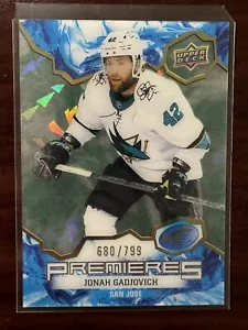2021-22 Upper Deck Ice - Ice Premieres Green #155 Jonah Gadjovich /799 (RC) - Picture 1 of 2