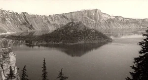 RPPC 1951 Postcard Panoramic View Of Beautiful Crater Lake, Oregon - Picture 1 of 3
