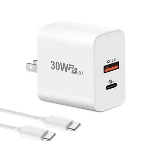 USB C Fast Charger 30W,PD 3.0 USB Wall Charger,Foldable Power Adapter for Goo... - Zdjęcie 1 z 7