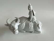 Republic of China Blanc de Chine Dehua kiln porcelain Figurine Water Buffalo Boy
