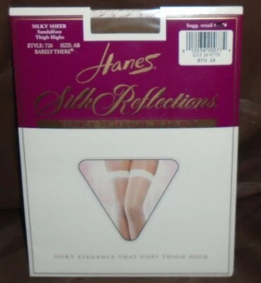 Hanes Silky Thighs Barely There Color Talla AB Nylons Silk Reflections Años 90 Foto 1 de 4