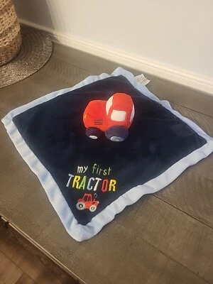 Baby Essentials Red Tractor Blue Lovey Security Blanket My First Tractor EUC - Image 1 of 4