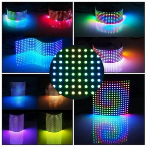 WS2812B RGB Flexible LED Panel Matrix Programmable Display Screen 64-256 Leds - Picture 1 of 37