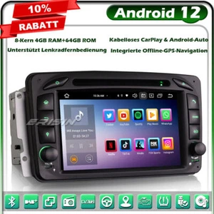 8-Kern 64GB Android 13 Autoradio BT 5.0 Navi Mercedes C/G/CLK/A Klasse W203 Vito - Bild 1 von 12
