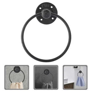 Vintage Hand Towel Bar Rack Wall Mounted Towel Holder Industrial Towel Ring - Picture 1 of 16
