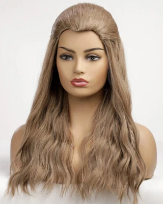 Long Brown Body Wave Braided Wig Heat Resistant Synthetic Wig Cosplay Fashion  - Image 1 of 4