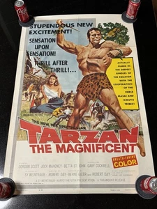 Vintage 1960 Paramount Pictures Tarzan The Magnificent Movie Poster - One Sheet - Picture 1 of 11