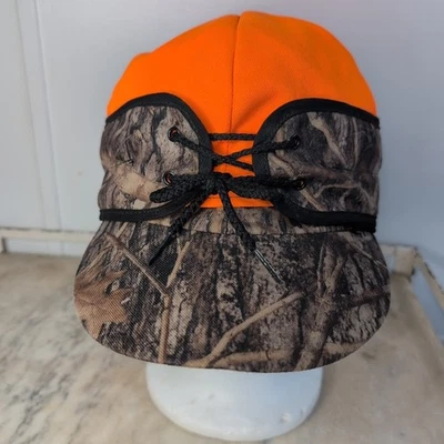 Beaver Brand Camo Hunter Orange Convertible Trapper Hat Flaps Sz 7 1/8 USA M 57 - Image 1 of 4