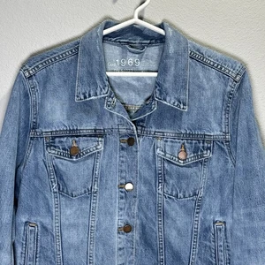 Gap Damen Jeansjacke Größe Large 1969 Icon Flap Jack, Barn, Chore, Rodeo - Bild 1 von 7