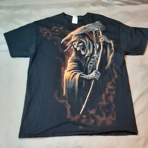 Sensenmann Shirt Herren Extra Large XL Fruit of the Loom Heavy Cotton Grafik T-Shirt - Bild 1 von 5