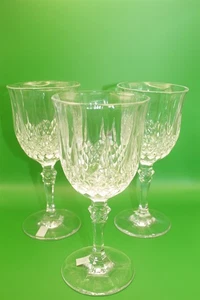 3 COUNT LOT CRISTAL D'ARQUES 8oz GLASS STEM 7"H X 3 1/4" RIM - Picture 1 of 3