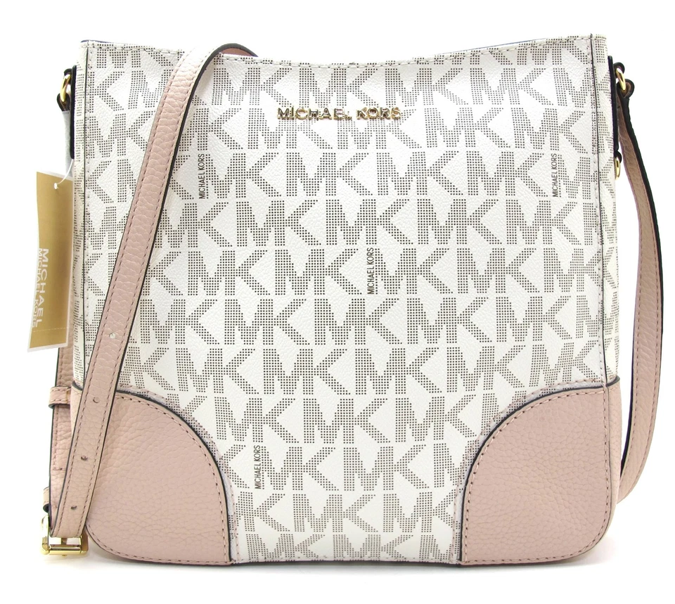 Michael Kors Hattie Vanilla/ballet LG Messenger Crossbody Bag 35t7gh0m3b