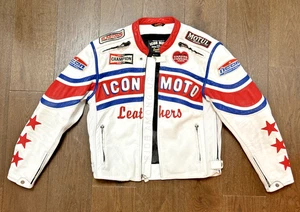 Chaqueta de cuero real para motocicleta Daytona ICON Moto cuero de vaca genuino talla mediana - Imagen 1 de 9