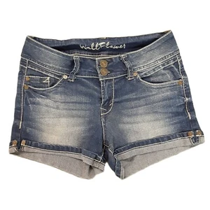 Wall Flower Girls Shorts Size 5 Waist 27" Inseam 2" Low Rise Pockets Zip/Buttons - Picture 1 of 10