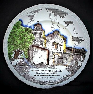 1940'S MISSION SAN DIEGO DE ALCALA 14 IN. CERAMIC CHARGER BY VERNON KILNS - Picture 1 of 6