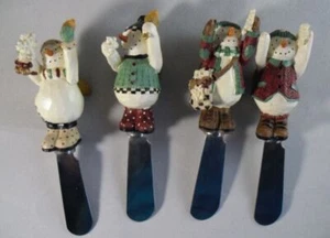 Set of 4 Winter, and Fall Cheese Spreaders - Foto 1 di 3