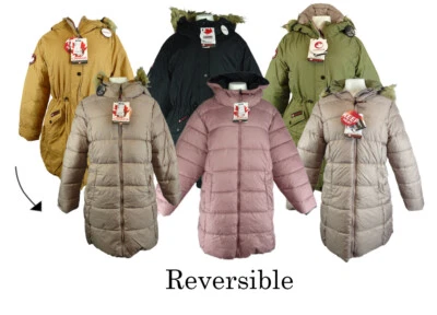 Abrigo de invierno reversible Canada Weather Gear para mujer Puffer Anorak Foto 1 de 4
