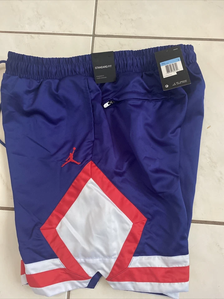 Nike Air Jordan Satin Diamond Shorts Royal Blue Mens Size M