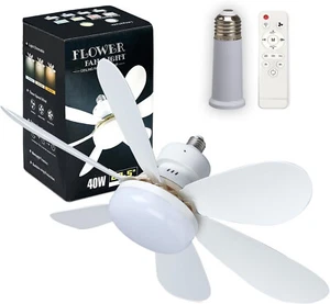 Socket Ceiling Fans with Lights and Remote- Socket Fan light with Dimmable Led - Picture 1 of 1