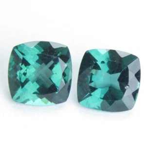 Impresionante par de piedras preciosas sueltas de Brasil de 2,92 quilates de apatita verde natural de 7 mm - Imagen 1 de 6