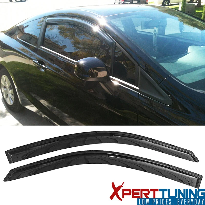 Compatível com 08-12 Honda Accord 2 portas cupê viseiras de janela protetores de chuva conjunto de 2 peças acrílico - Imagem 1 de 4
