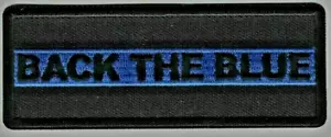BACK THE BLUE Iron On Patch Police Law Blue Line - Picture 1 of 1