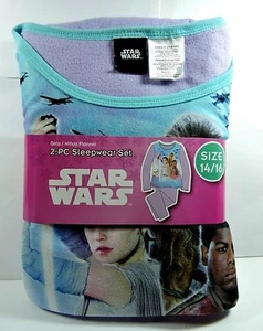 New Girls Disney STAR WARS Flannel Pajamas 2 piece Sleep wear Set Size 14/16 - Picture 1 of 7