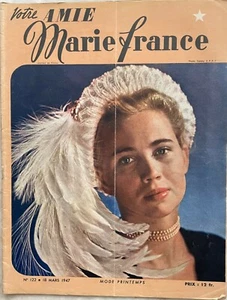 MARIE-FRANCE n° 122 du 18 Mars 1947 ancienne revue Collections printemps 1947 - Picture 1 of 4