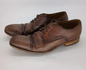 Scarpe Oxford stringate taglia 11,5 Magnanni uomo pelle marrone punta cappuccio - Foto 1 di 12