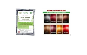 Marrón Oscuro 100% Orgánico Henna Allin Color de Cabello Tinte Natural Ayurve... - Imagen 1 de 8
