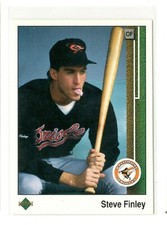 Steve Finley 1989 Upper Deck #742 RC Baltimore Orioles Rookie Baseball Card-NRMT