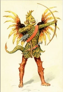 Postcard Assun Costume 1885 Proteus Pageant Myths Worships of Chinese Mardi Gras - Picture 1 of 3