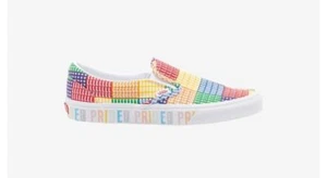 Vans Herren Pride Mehrfarbig Weiß Farbblockdruck Klassisch Slipper Sneaker US 6,5 - Bild 1 von 5