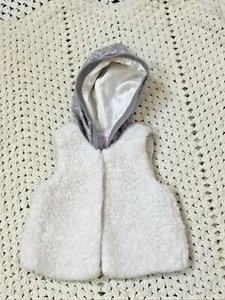 Giacca gilet sherpa senza maniche con cappuccio Savannah bambina 3T grigio bianco a/a 12" - Foto 1 di 6