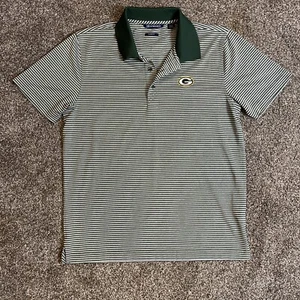 Camisa de hombre Green Bay Packers cortadora polo y buck bordado logotipo a rayas talla M - Imagen 1 de 10