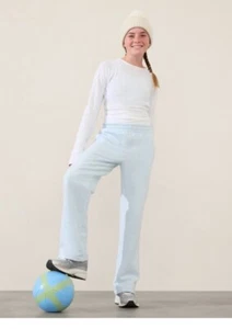 NWT Athleta Girl All Day Straight Leg Pant Small 7 Coastal Blue - Picture 1 of 8