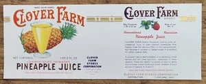 ADVERTISING Label Can Clover Farm Ohio Cleveland Pineapple Juice - Picture 1 of 1