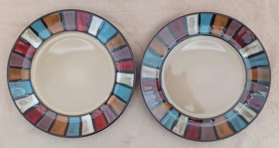 Juego de 2 placas Gibson Elite TABELLA mosaico azulejo borde gres ensalada/postre Foto 1 de 4